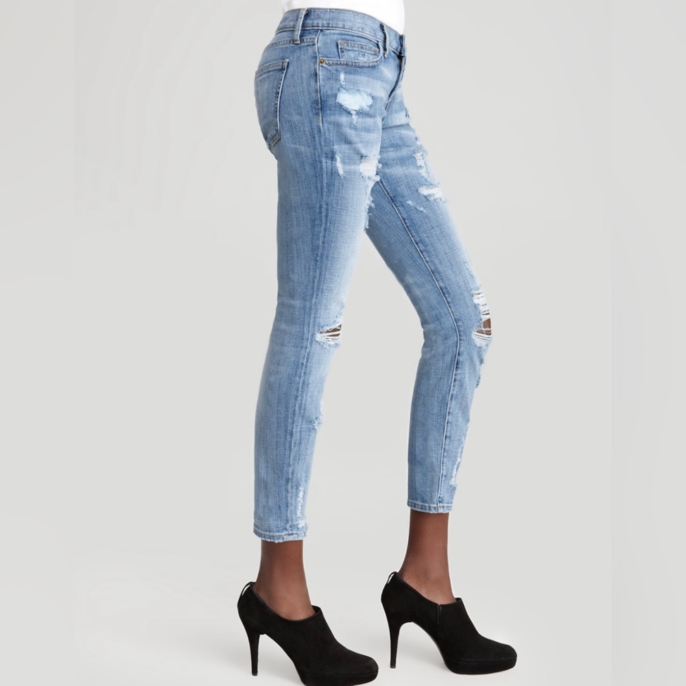 NWT Current/Elliott The Stiletto Skinny Jeans 32 Shredded Wash - Picture 3 of 9